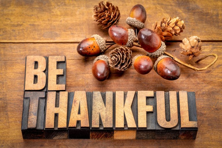 A colorful background with the phrase “Be Thankful” Focusing on Bible verses about Thankfulness.